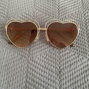 NOT FOR SALE  American Eagle Outfitters Gold Heart Frame Sunglasses